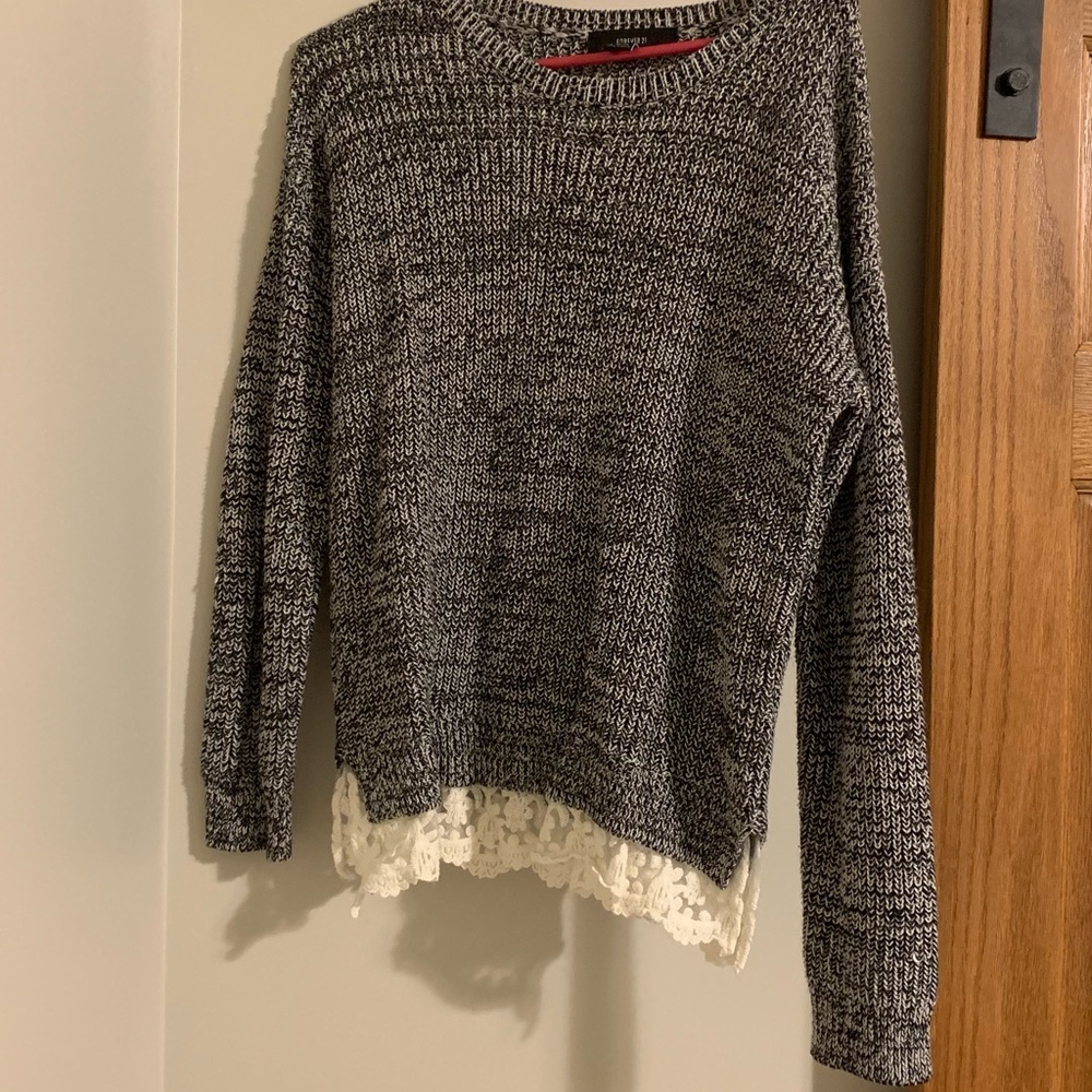 Forever 21 lace bottom sweater